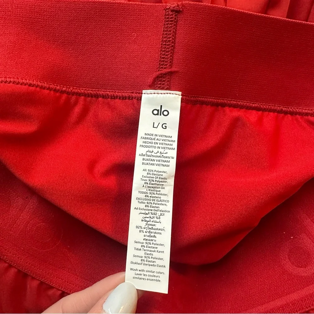 ALO Yoga Red Pleated Mini Skort